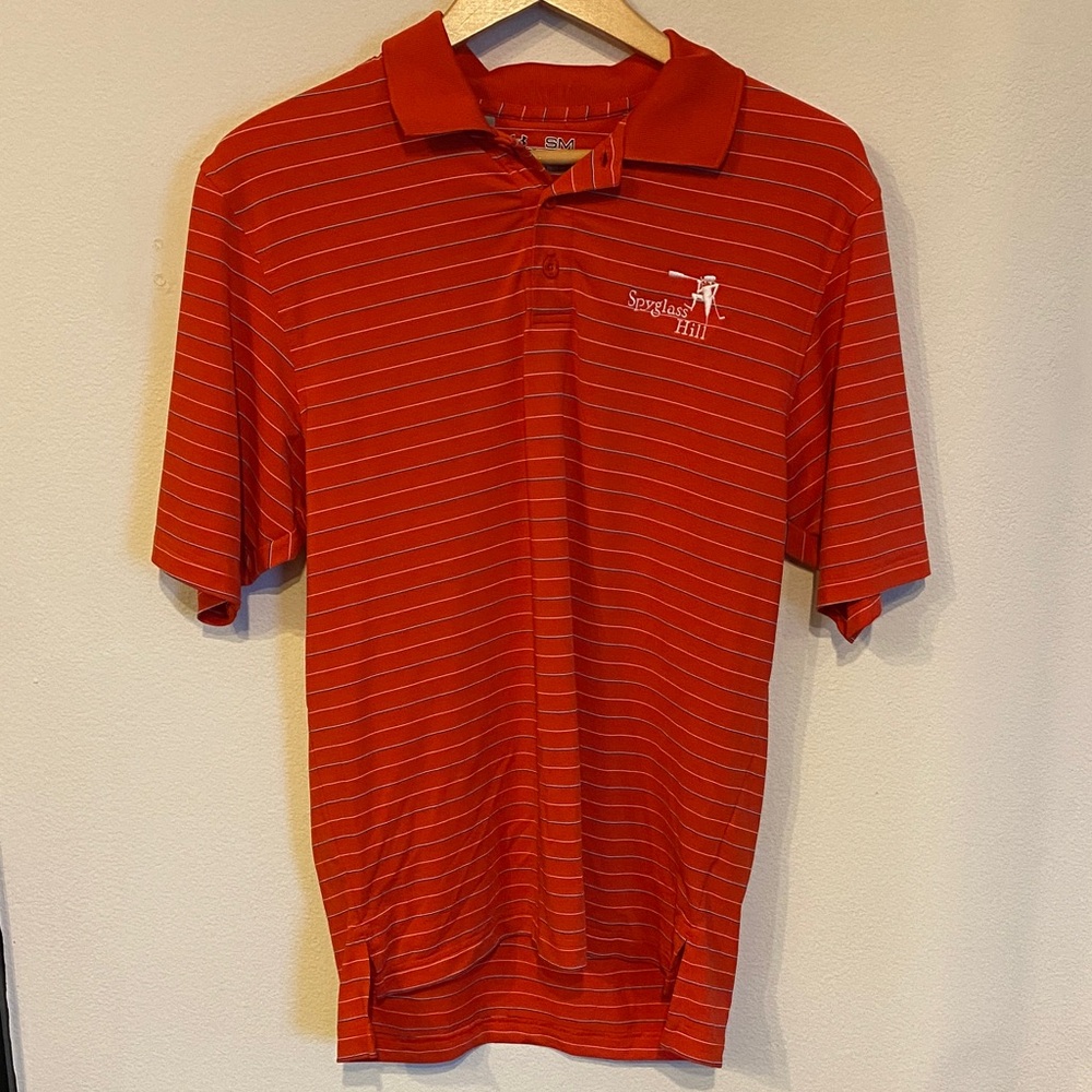 Unisex orange spyglass Striped Polo Shirt under armor sm